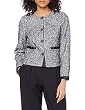 Chice Kurzjacke von Koton Koton Damen Rundhals 2-Naht-Ärmel Kurzblazer gerade Strukturmuster Umschlagsaum Anzugjacke, Blau (Blau 73f), (Herstellergröße: 36)
