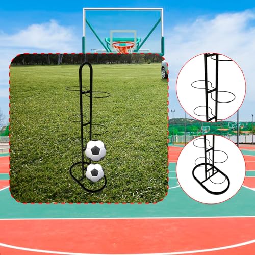 oshhni Suporte para bolas de garagem com 8 camadas, organizador de bolas, suporte vertical para fute