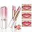 BINGBRUSH 2 Pcs Peach Color Changing Lipstick Queen,PH Mood Long Lasting Labiales Lip Gloss Lip Balm Tinted Magic Lip Stain Makeup Lipstick Set for Women