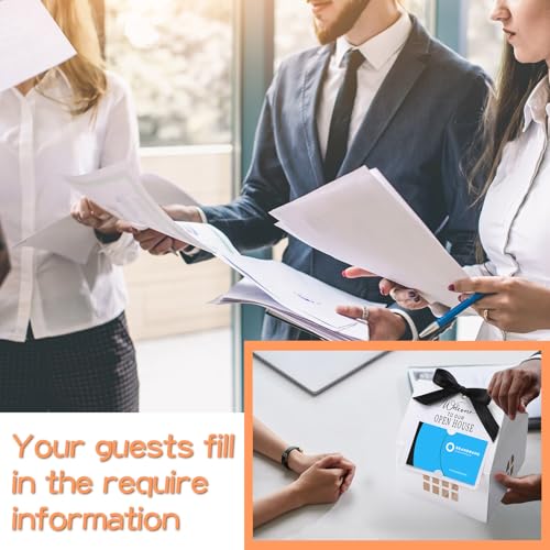 Affrolling 25 Sets Open House Supplies Real Estate Agent Gifts for Clients House Shaped Gift Boxes with Greeting Cards for Real Estate Agent Favors Marketing Supplies(White) - Image 5