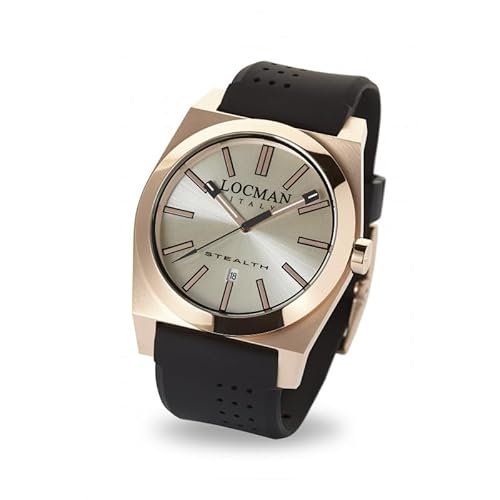 Generico Loc|Man Italia Montre Homme et Femme Automatique Analogique Stealth 0201RRAVF5N0SIK | Montre de plongée unisexe | Wrist Watches For Men and Woman | Montre de sport avec chronographe, rosé