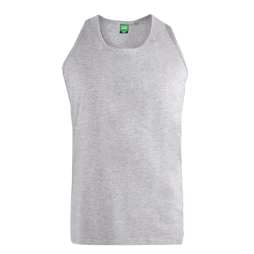 D555 Mens Adults Fabio Plain Muscle Vest Grey 7XL