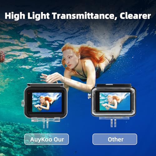 60M/196FT Wasserdichtes Gehäuse für Go pro Hero 12/11/10/9Black Schutzgehäuse für 60M Unterwassertauchen,Go pro Hero 13/12/11/10/9 Black mit 3 Filtern+6 Anti-Beschlag-Tuch