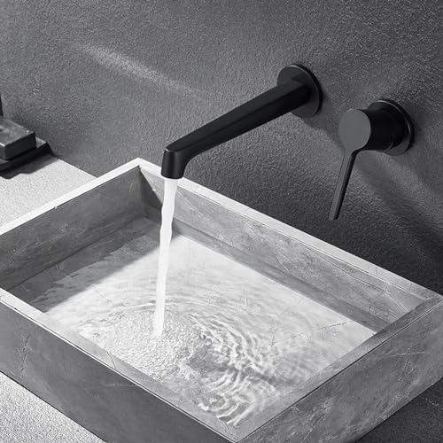 Robinet à levier unique eau chaude et froide encastrable gris pour vasque - 6