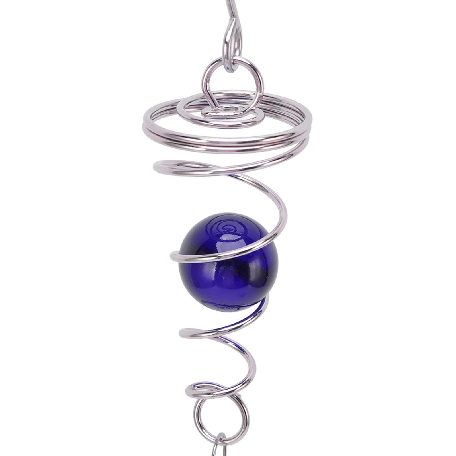 SADEW 2 szt. Gazing Ball Spiralny ogon Dekoracyjny wiatraczek Stabilizator Spirala ze stali nierdzewnej Wiszące kuranty wiatrowe na zewnątrz Wewnątrz Dekoracja zewnętrzna (niebieski)