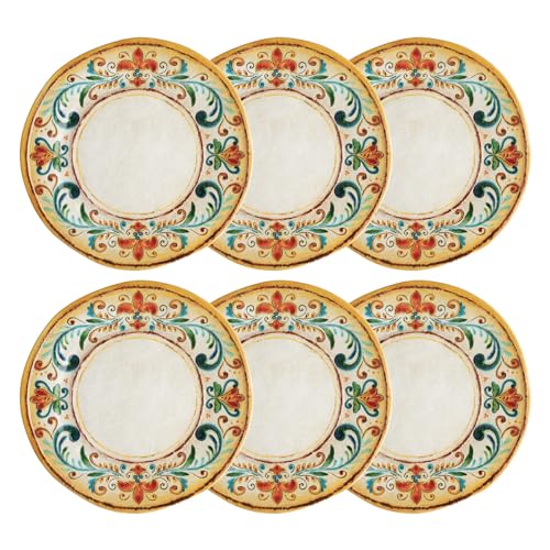 UPware-Melamine-Dinner-Plate-Set-of-6-BPA-Free-Dishwasher-Safe-Round-Plates-Dinner-Dishes-for-Main-course-Pasta-and-Salad-11-Inch-Dinner-Plates-Tuscany UPware Melamine Dinner Plate Set of 6 BPA Free Dishwasher Safe Round Plates Dinner Dishes for Main course Pasta and Salad 11 Inch Dinner Plates Tuscany