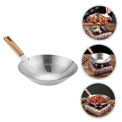 Sartén Wok de Acero Inoxidable 30 cm con Mango de Madera miniatura 5