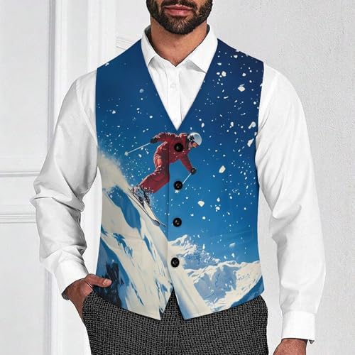Kier Ski Snowy Sport Mens Slim Fit Suit Vest Dress Waistcoat Casual Business Vest2