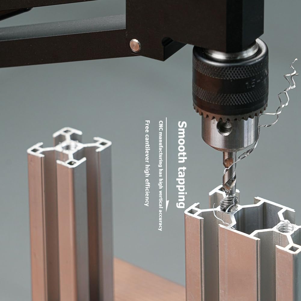 Soporte de Voladizo para Taladro Eléctrico, Herramienta de Roscado Horizontal y Vertical de Aleación de Aluminio CNC.