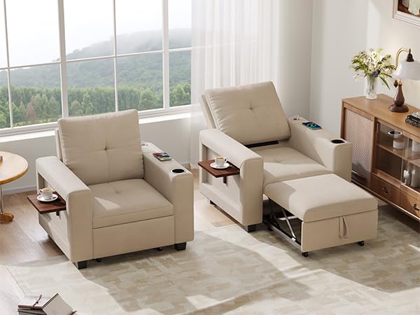 Sillón 3 en 1 con función de cama para optimizar habitaciones pequeñas