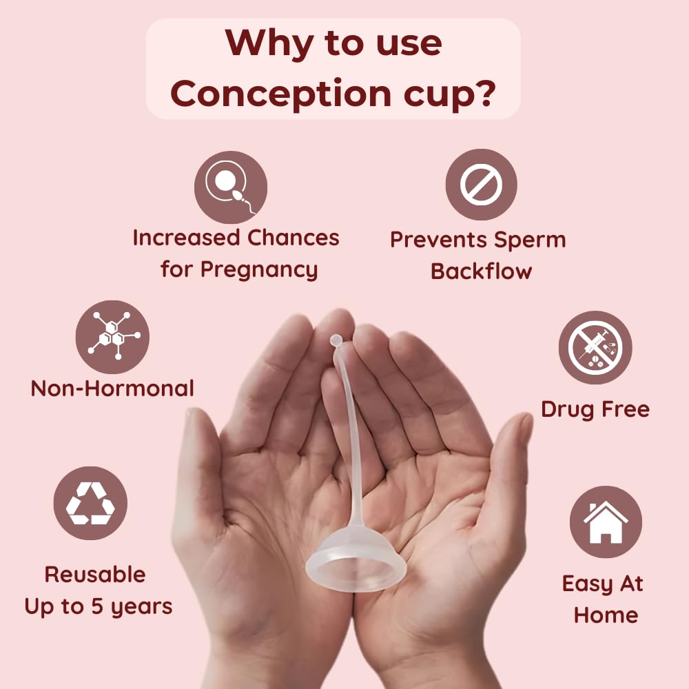 B-Arm Reusable Conception Aid Cup for Women| Leak Proof Pregnancy Aid Cup with 9 cm Long Stem for Easy Removal| Soft & Flexible Fertility Support Cup for Natural Conception & Pregnancy 1