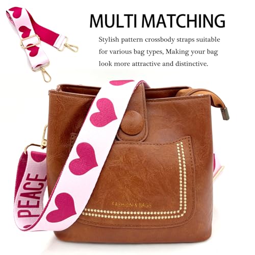 Image of Dsigo Purse Strap, 1.5 inch Wide Gold Alloy Buckle Floral Printing Crossbody Shoulder Strap for Bag Handbag Crossbody Bags
