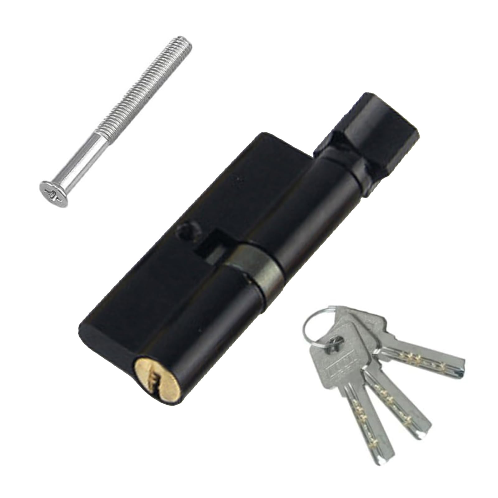 IUSOT Matt Black Thumb Turn Euro Cylinder Lock 35T/35 (70mm), Thumb Turn Lock with 3 Standard Keys, Door Barrel Lock