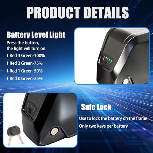Image of Hailong 48V 18.2Ah E-Bike Battery - High-Capacity Water Bottle Style Lithium-Ion Pack with 30A Smart BMS, Anti-Theft Key Lock and Universal 4-PIN Connector - for 250W-1500W Motors