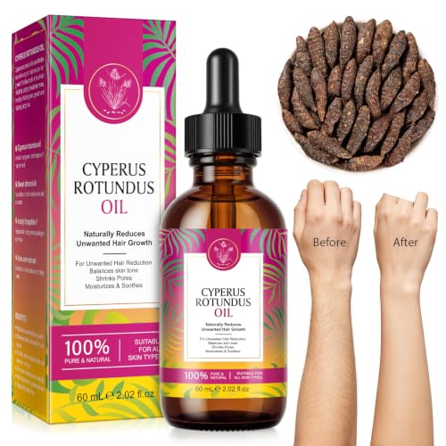 Cyperus Rotundus Oil Cypress Oil for Hair Removal Moisturizing & Soothing Hair Removal Oil For Reducing Body Hair Growth Suitable for All Skin Types 60ml (1PCS)