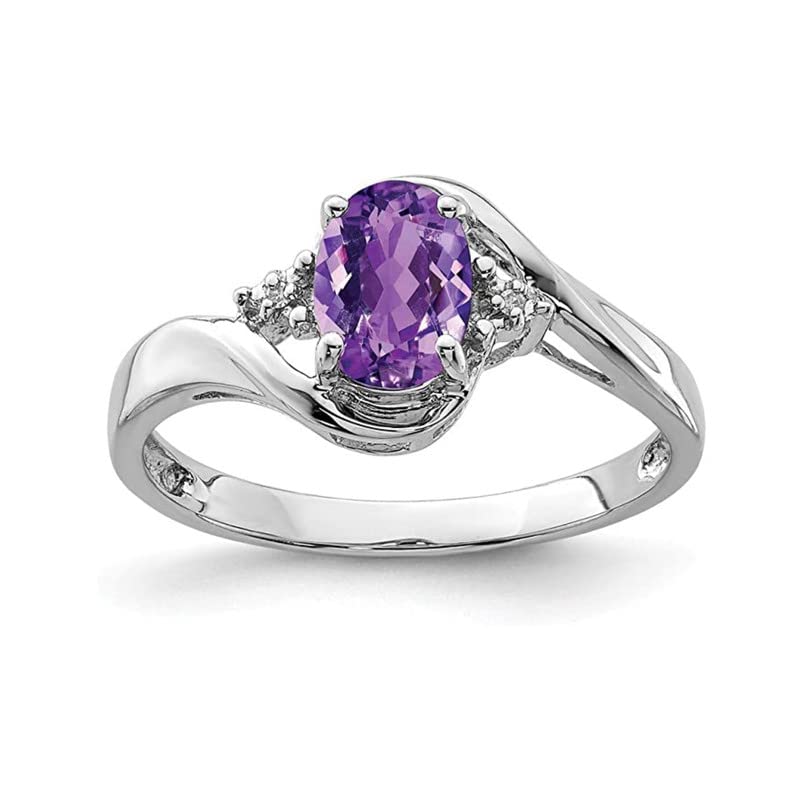 Infinity Swirl Band Oval Amethyst Gemstone 925 Sterling Silver Solitaire Accents Women Promise Ring