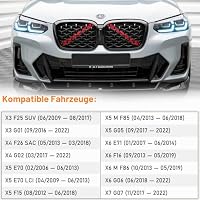 TTCR-II 2PCS Frontgrill Einsatz Kompatibel mit BMW X3/X4/X5/X6/X7-Rot – Ansicht 5