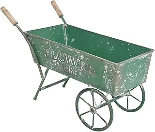 15 Inch Farmhouse Small Flower Cart with Wooden Handles Metal Wagon Plan...