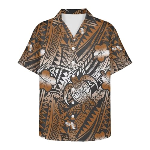 Mens Hawaiian Shirt Short Sleeve Vacation Outfits Button Down Aloha Shirt for Beach 2XS-7XL