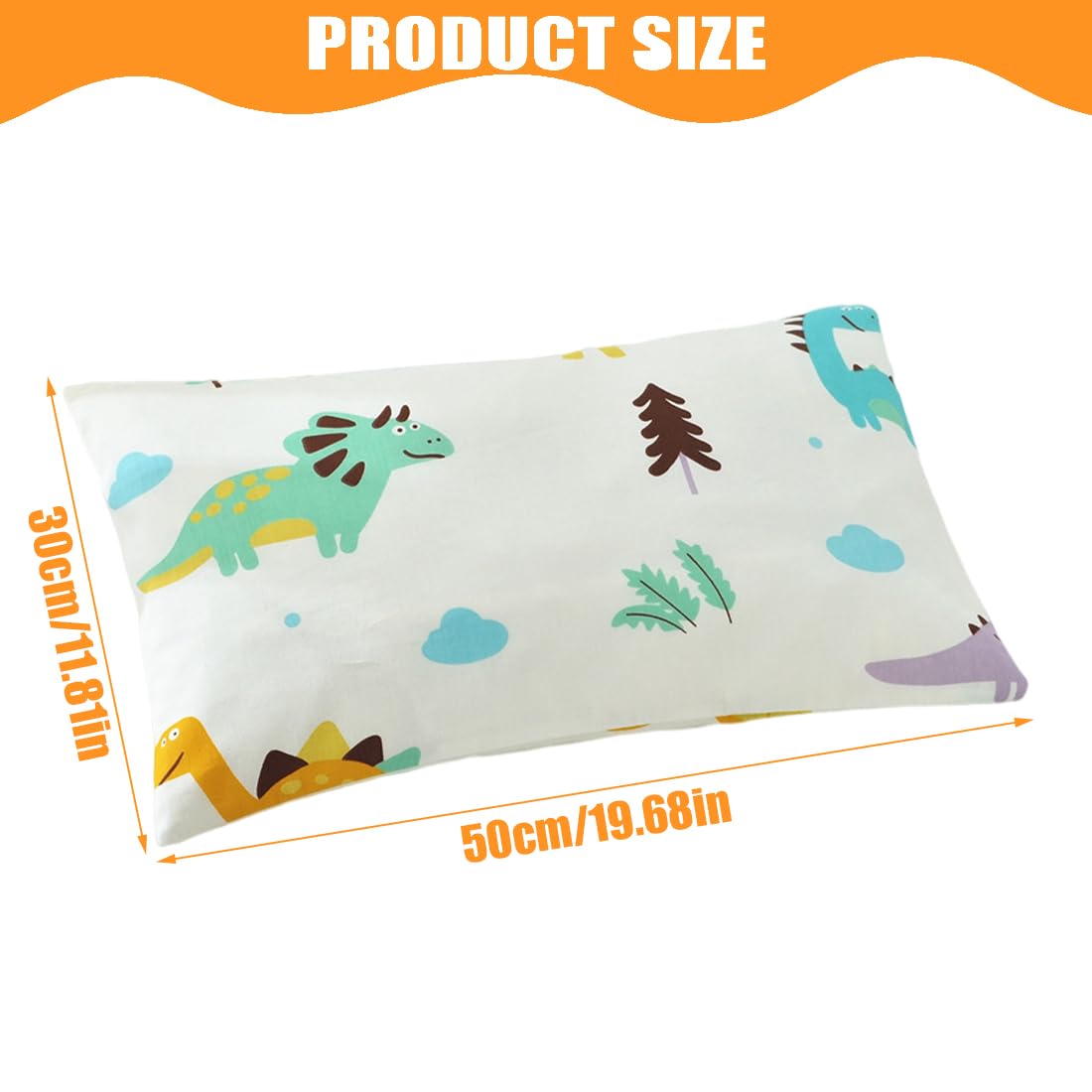 XPEX 2 Pezzi Federa Cuscino Cotone 30x50 cm Morbida Traspirante Dinosauro