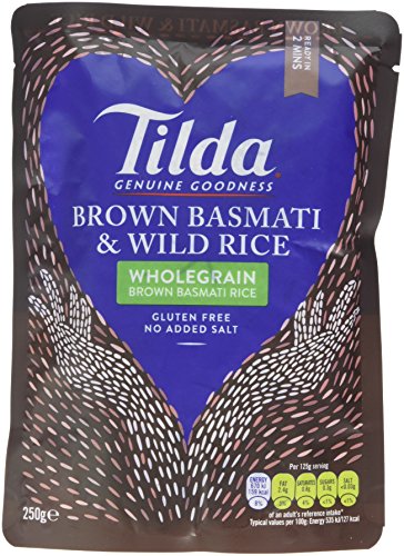 Tilda Brown Steamed Basmati and Wild Rice, 250 g, Pack of 6