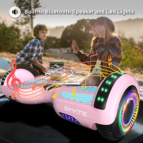 Image of SIMATE Scooter, Bluetooth Speakers and LED Light-Up Wheels, APP Control, Dual 250W Motors, 8.5 mph Max Speed & 8.5 Miles Max Range, Gifts for Kids Adults Girls Boys