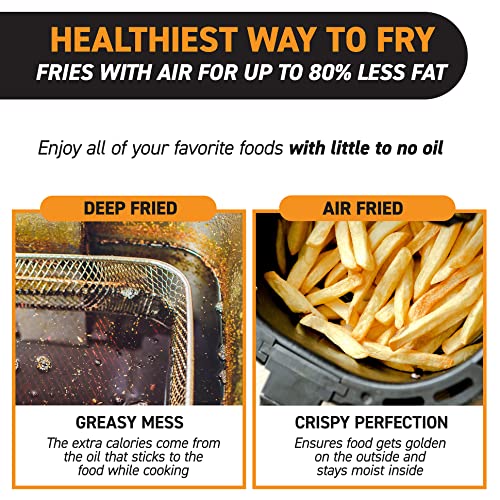 Gourmia Air Fryer Oven Digital Display 7 Quart Large AirFryer Cooker 12 Touch Cooking Presets, XL Air Fryer Basket 1700w Power Multifunction GAF778 Black and stainless steel air fryer FryForce 360° by Gourmia - Image 5
