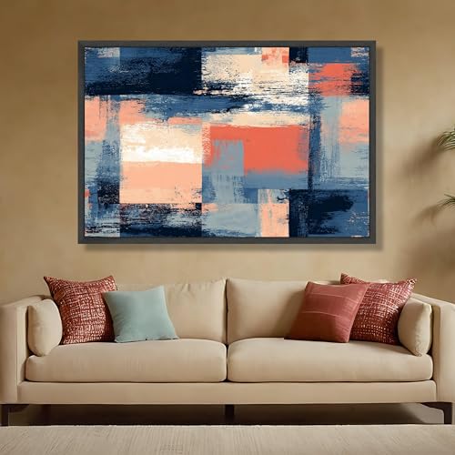 Tableau abstrait sur toile géométrique XINBAO 60x80cm - 4