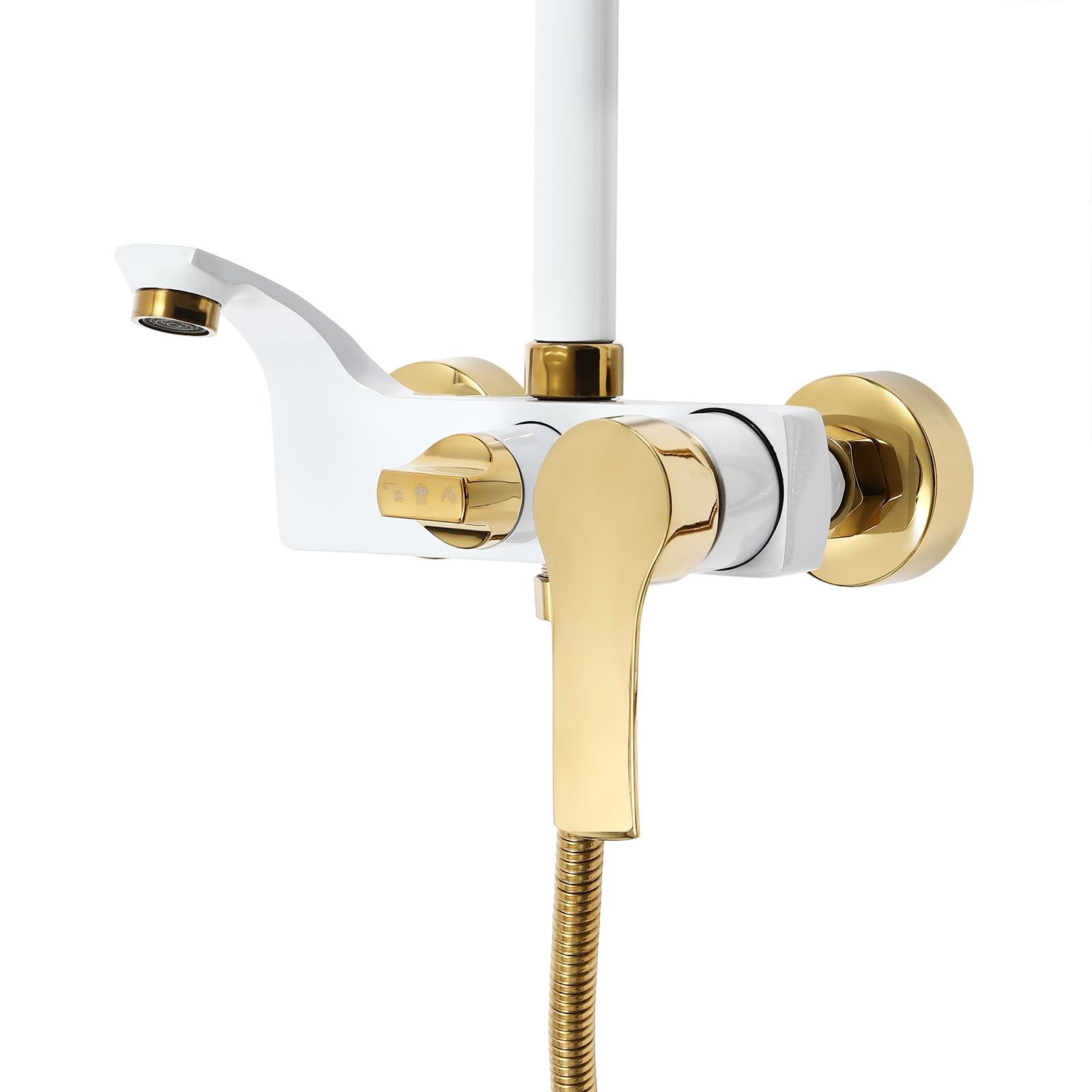 Ensemble de douche - Or blanc - Trois systèmes de douche muraux - Modes de sortie d'eau - Douchette à main réglable en hauteur - Pour l'intérieur des maisons, des hôtels