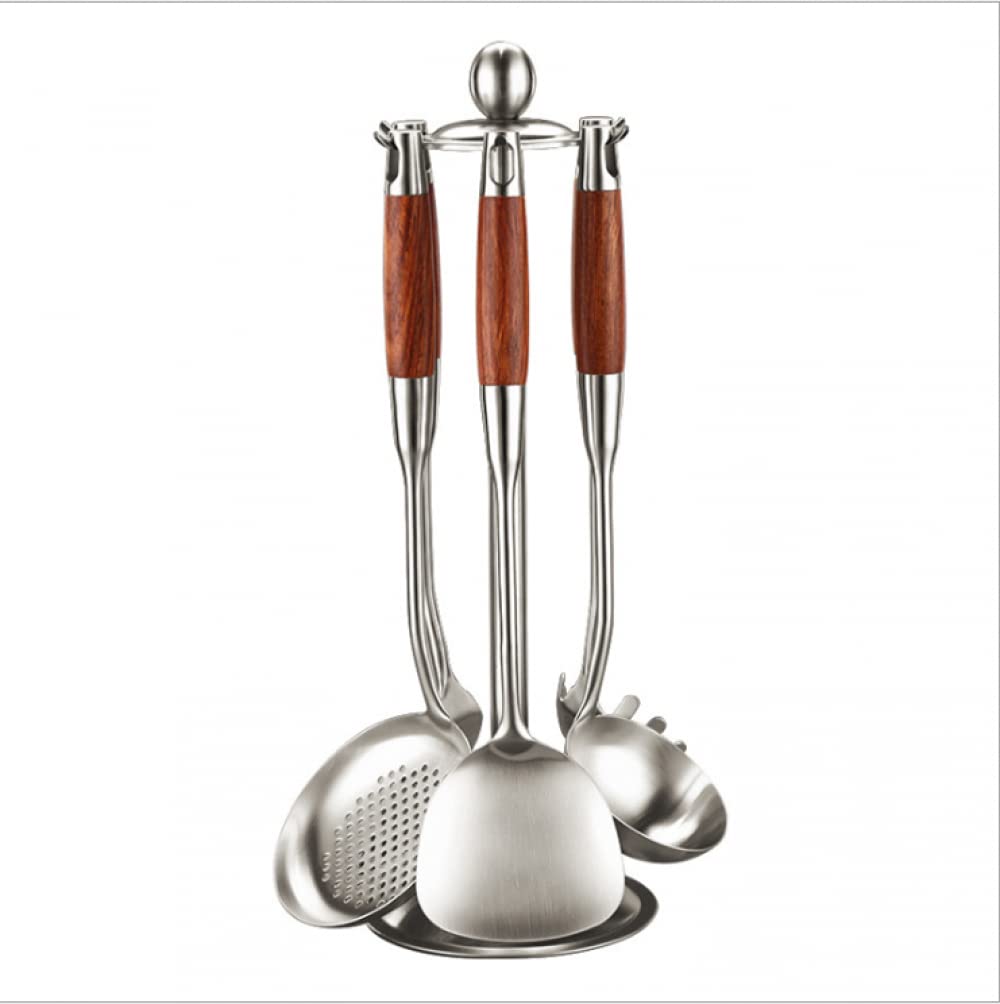 Espátula de Cocina de Acero Inoxidable, Cuchara, Utensilios de Cocina, Juego de espátula de Cocina, Juego Completo de Siete Utensilios de Cocina