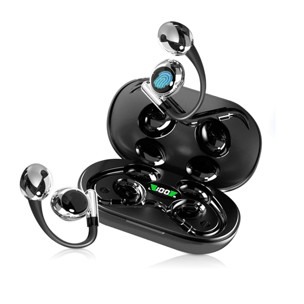 Auriculares Inalámbricos Bluetooth 5.3 con Ganchos, OWS de Conducción de Aire, Cancelación ENC, Resistentes al Agua, USB-C, Compatibles con iOS/Android/Windows y más.(Negro)