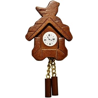 Melody Jane Dollhouse Wooden Cuckoo Clock Miniature Wall Accessories 112 Scale