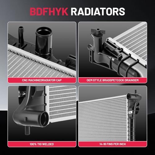 Image of BDFHYK 13364 Aluminum Radiator for Ford Explorer 11-19, Flex 13-18