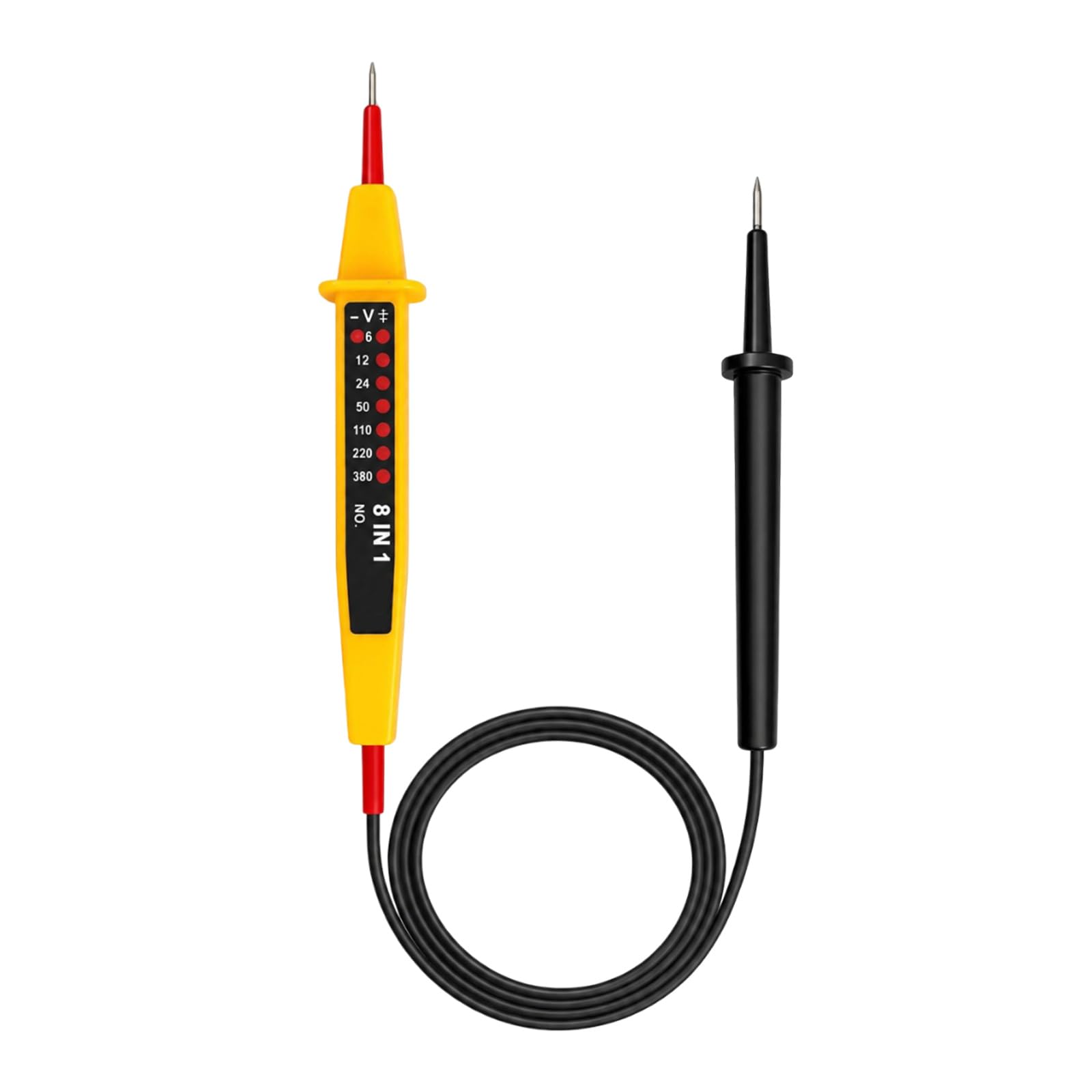 YouXunGS 8 in 1 Electrical Voltage Tester 6V~380V, AC/DC Volt Stick Two Pole Probe Pen, Professional Continuity Circuit Live Wire Detector with LED Indicators for Electrical Safety
