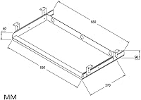 Vista 2 de Bandeja para teclado debajo del escritorio Bandeja de cajón de plataforma deslizante de metal resistente (gris)