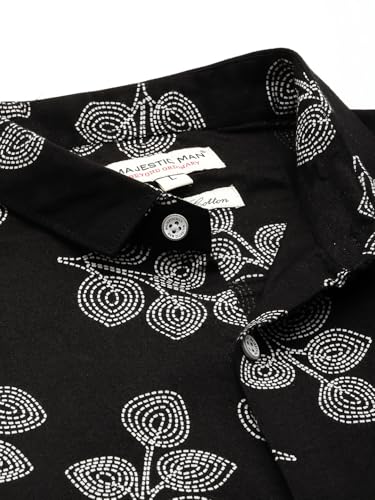 Image of Majestic Man Slim Fit Floral Printed Pure Cotton Casual Half Sleeve Shirt