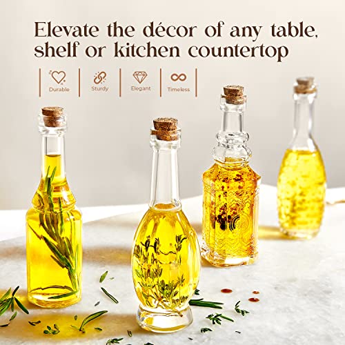 Kitchen Lux Vintage Small Bottles With Corks, Assorted Shapes [12-Pack] Clear Mini Glass Jars With Cork Lids For Crafts, Party Favors & Wedding Decorations- Small Bud Vases/Sand Art Bottles #TOP5