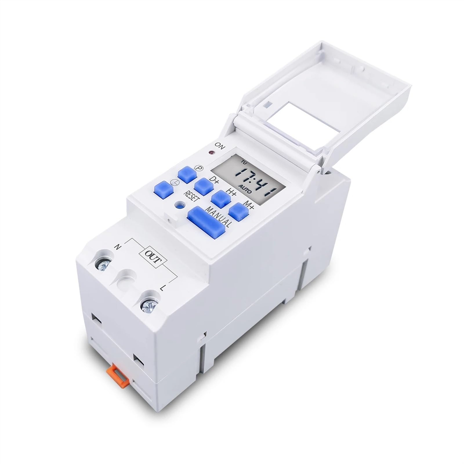 Na szynie DIN jednofazowy tygodniowy 7-dniowy programowalny cyfrowy przekaźnik czasowy wyłącznik czasowy AC 220 V 230 V 12 V 24 V 48 V 16 A (15 A, 220 V AC)