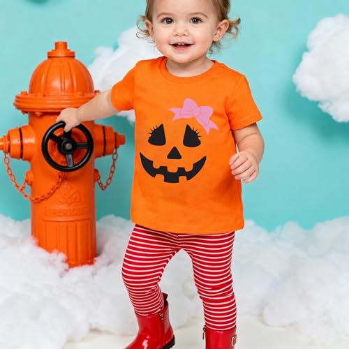 Kids Halloween Pumpkin Face T-Shirt Funny Jack O Lantern Tee for Toddler Boys Girls2