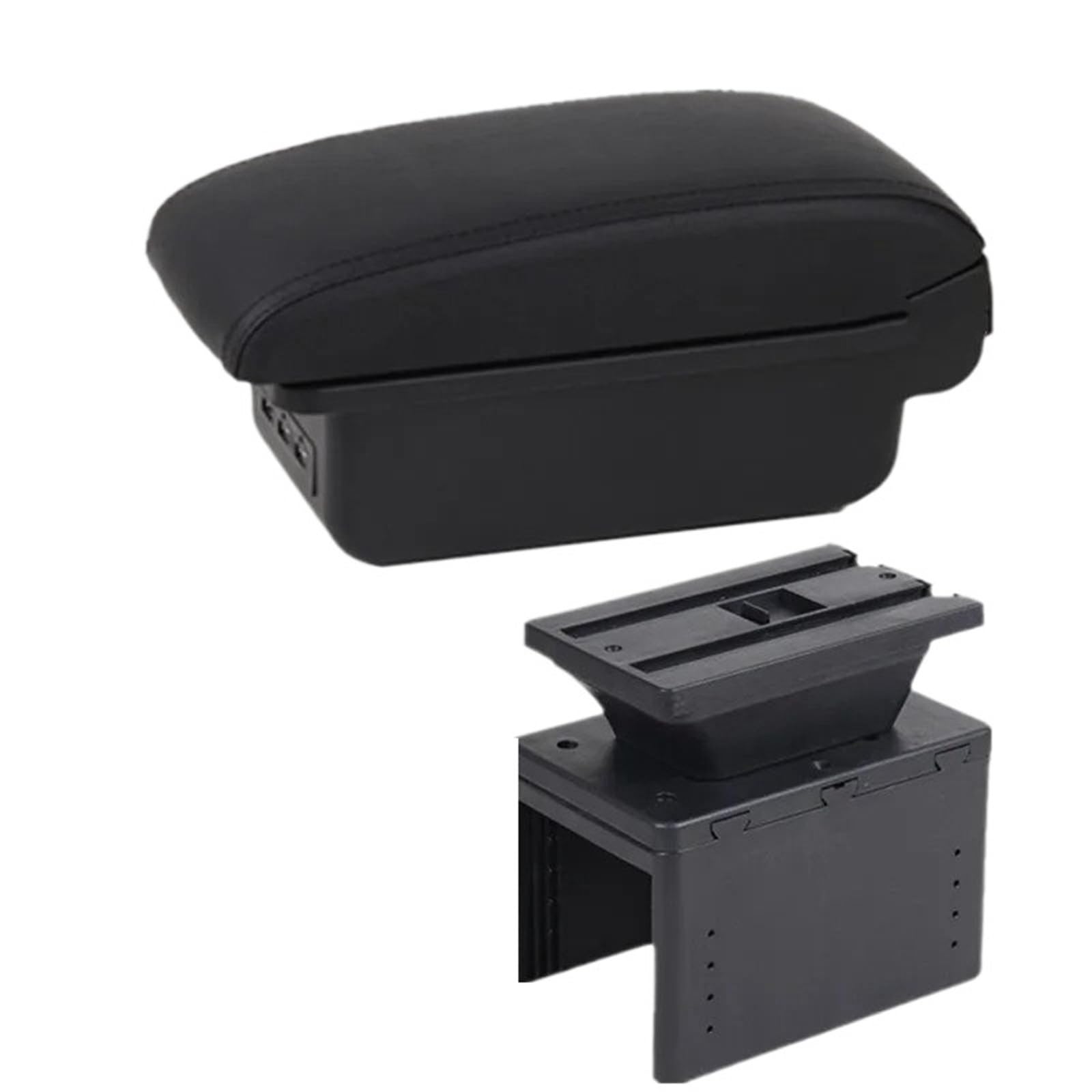 AWGNTQQ Car Armrests For Captur For Clio 5 Car Armrest Box Central Storage Box Retrofit Accessories(B style black line)