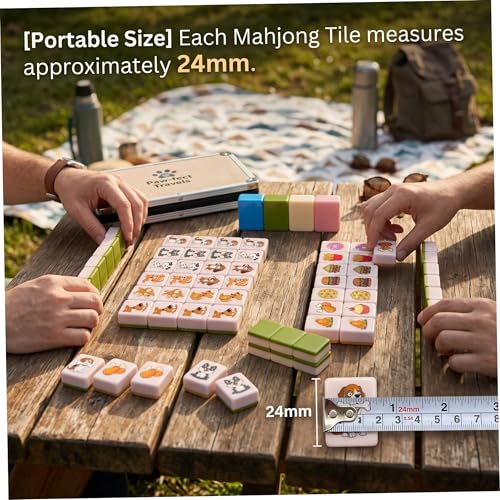 Ensemble de jeu de mahjong 24mm aux finitions soignées pour amateurs exigeants