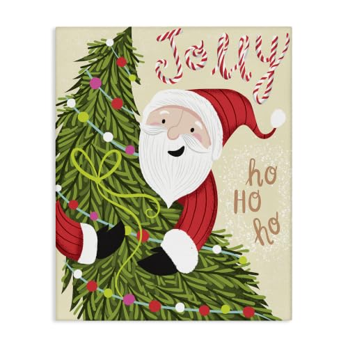 Jolly Santa Claus Christmas, 16 x 20 Inch Canvas Wall Art