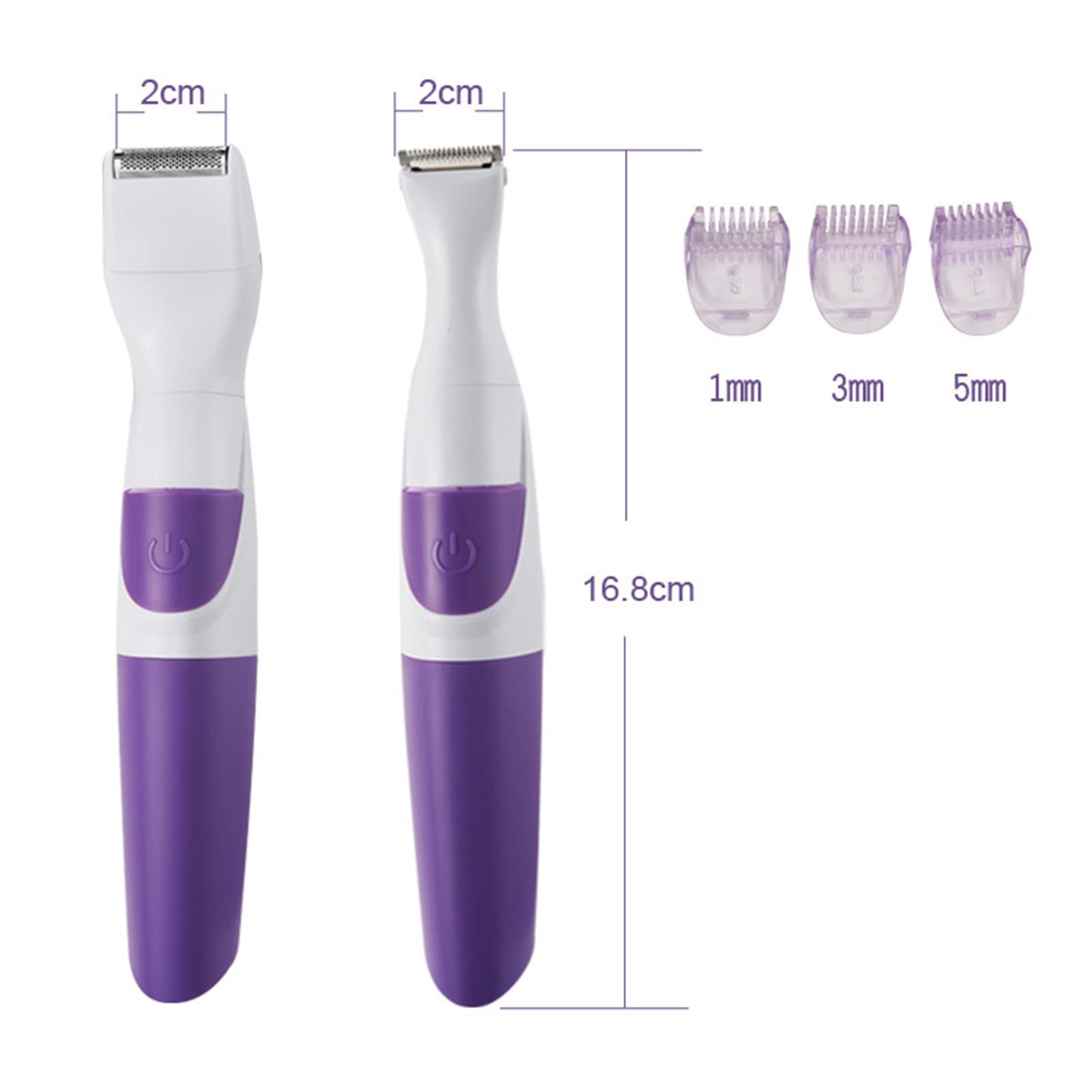 Bikini Trimmer for Women, 2 in 1 Electric Lady Clipper, Removal Razor Body Shaver, for Underarm Leg Arm Face Body Hair, Bikini Shaver Waterproof, Purple