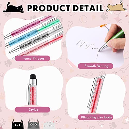 Sabary-12-Pieces-Pet-Lovers-Pens-Set-Cat-Dog-Lovers-Pen-Set-Colorful-Ballpoint-with-Funny-Phrase-Cute-Kawaii-Gift-for-Pet-Foster-Kitty-Mom-Paw-Fan-Kitten-Vet-Office-Supplies