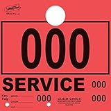 Service Dispatch Numbers RL78 Style Mirror Hang Tags Numbered (Red, 000-999)