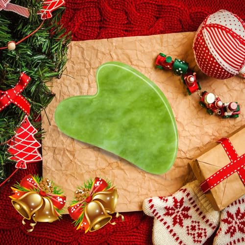 Disemot Gua Sha Facial Tools, Natural Anti-Aging Jade Beauty Skin-Care Tool, GuaSha to Rejuvenate Facial Skin Cooling, Slimming & Firming, Great as