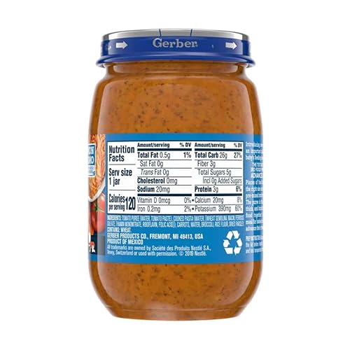 Miniatura 3 de Gerber Mealtime for Baby 3rd Foods Tarro de comida para bebés, comida para bebés sin OMG para gateadores (Pasta Primavera)