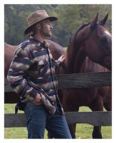 Outback Trading Chapéu masculino 1356 Kodiak resistente à água FPS 50 de couro envelhecido com cordã