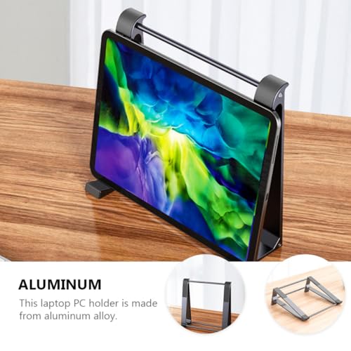 Base portátil de aluminio para laptop, plegable, gris oscuro miniatura 3