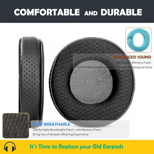 Almohadillas para auriculares Xone XD2-53 de repuesto para auriculares Allen & Heath Xone XD2-53 y XD-53, con tela duradera y espuma viscoelástica miniatura 3